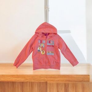 Disney Princess Girls Hoodie Coral Cotton Size 5-6